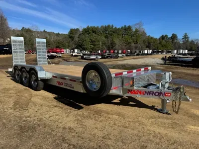 2026 N&N 7x22 Galvanized 21K Equipment Trailer w/Stand Up Ramps