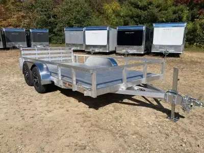 2026 Sport Haven 7x14 Aluminum 7K Deluxe Utility Trailer w/Bi-Fold Rear Ramp