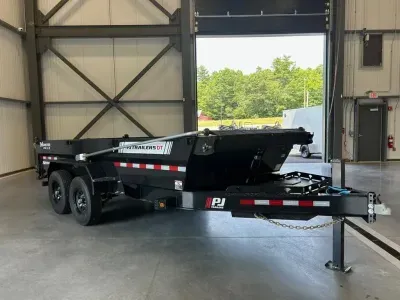 2027 PJ 7x16 Voyager Series High Side 15.4K Telescopic Dump Trailer w/Hyd Jack & Solar