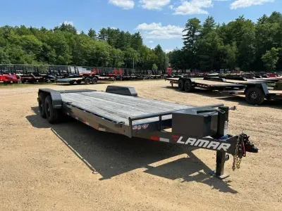 2024 Lamar 7x19+3 Lowpro 14K Equipment Trailer w/Full Width Ramps & Matching Spare