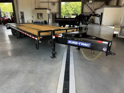 2027 Sure-Trac 8.5x20+5 Powder Coated 25.9K Deckover Equipment Trailer w/Full Width Ramps & Toolbox