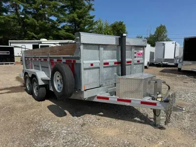 2025 N&N 7x14 Galvanized 14K Dump Trailer w/Ramps & Tarp Kit