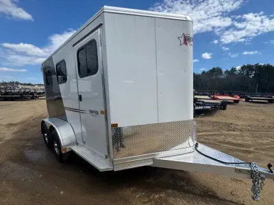 2026 Frontier Strider Series Aluminum 2-Horse Combo/Slant Load Trailer w/Rumber Floor & Alum Wheels