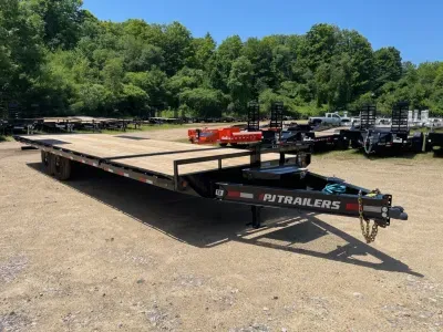 2027 PJ 8.5x22+6 Powder Coated 14K Deckover Tilt Equipment Trailer