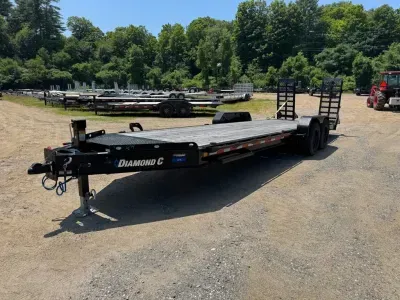 2025 Diamond C 7x24 LowPro 18K Equipment Trailer w/Stand-Up Ramps, Step & HD Toolbox