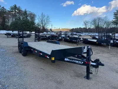 2027 Hillcrest 7x18+2 Powder Coated 14K Equipment Trailer w/Stand-Up Ramps