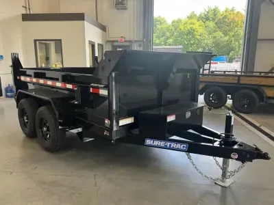 2027 Sure-Trac 6x10 Powder Coated 10K SD Dump Trailer w/Single Ram Hoist