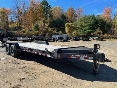 2024 Iron Bull 7x22 Powder Coated 14K Equipment Trailer w/Full Width Ramps & Toolbox