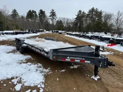 2026 Iron Bull 7x22 Powder Coated 14K Equipment Trailer w/Full Width Ramps & Toolbox