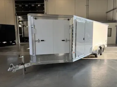 2027 Stealth 7x18+4.5 Aluminum 3-Place Enclosed Snowmobile Trailer w/Tapered Ramps