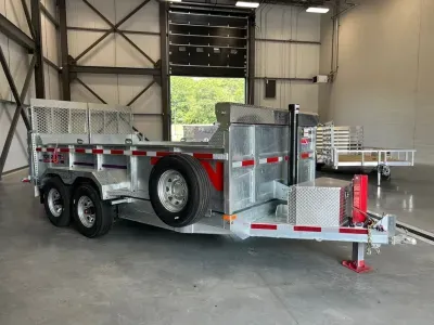 2027 N&N 7x14 Galvanized 15K Dump Trailer w/Hyd Jack, Rear Combo Gate & Tarp Kit