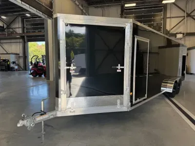 2027 Stealth 7x24+4.5 Aluminum 4-Place Enclosed Snowmobile Trailer w/Extra Height & Tapered Ramps