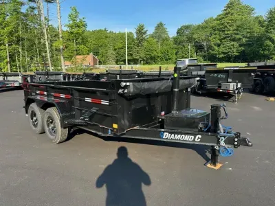 2026 Diamond C 6.5x12 Powder Coated 10K Telescopic Dump Trailer w/Stab Jacks, Ramps, & Tarp Kit