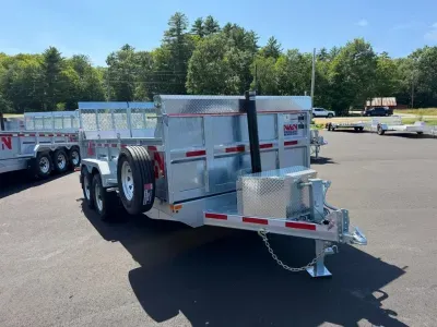 2027 N&N 7x14 Galvanized 15K Dump Trailer w/Rear Combo Gate & Tarp Kit