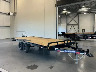 2027 Sure-Trac 8.5x18 Powder Coated 10K Deckover Equipment Trailer w/Slide-In Ramps