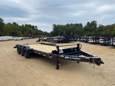 2026 Hillcrest 7x19+3 Powder Coated 21K I-Beam Equipment Trailer w/Full Width Ramps