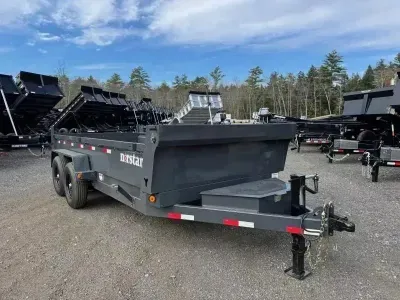 2026 Norstar 7x16 Powder Coated 14K Dump Trailer w/Tarp Kit & Ramps