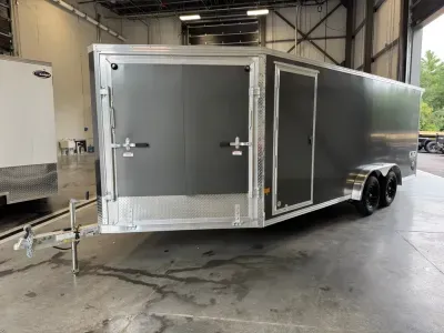 2027 Stealth 7.5x18+4.5 XLT PRO 3-Place Aluminum Enclosed Snowmobile Trailer w/Tapered Ramps
