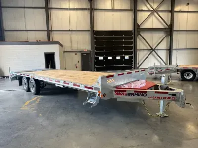 2027 N&N 8.5x20+5 Galvanized 21K Deckover Equipment Trailer w/Full Width Ramps & Stabilizer Jacks