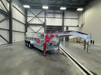 2026 N&N 7x16 Galvanized Tri-Axle 21K Gooseneck Dump Trailer w/Hyd Jack, Combo Gate & Tarp Kit