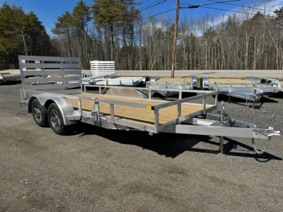 2026 Sure-Trac 7x16 Aluminum Tube Top 7K Landscape Trailer w/Fold Flat Ramp