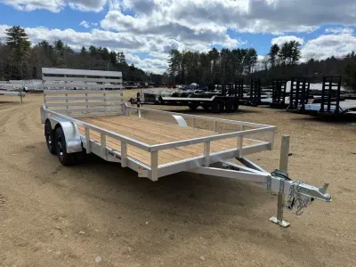 2027 Sport Haven 7x16 Aluminum 7K All Terrain Landscape Trailer w/Fold Flat Rear Ramp