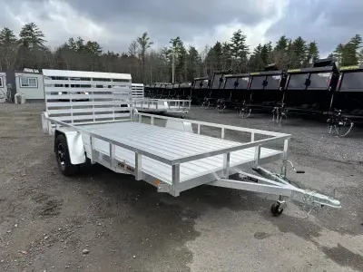 2026 Sport Haven 7x14 Aluminum 3K Deluxe Off Road Utility Trailer w/Fold Flat Rear Ramp