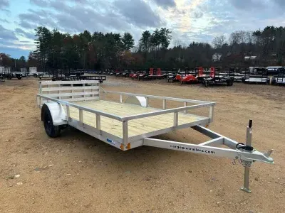 2026 CargoPro 6.5x14 Aluminum 3K Utility Trailer w/D-Rings & Bi-Fold Ramp