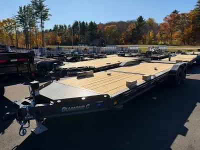2027 Diamond C 7x16+8 Partial Tilt 23K Equipment Trailer w/Fork Holder & Anti-Lock Brakes