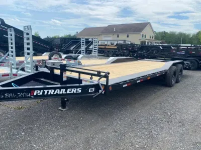 2027 PJ 8.5x20.5+3.5 Full Width 16K LowPro Equipment Trailer w/Full Width Monster Ramps