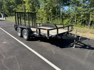 2022 Sure-Trac 7x12 Powder Coated 7K Utility Trailer w/Rear Ramp Gate
