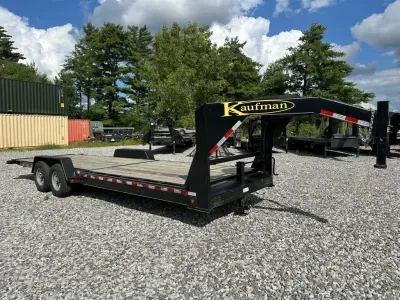 2023 Kaufman 7x24 Gooseneck 15K Partial Tilt Equipment Trailer w/Matching Spare