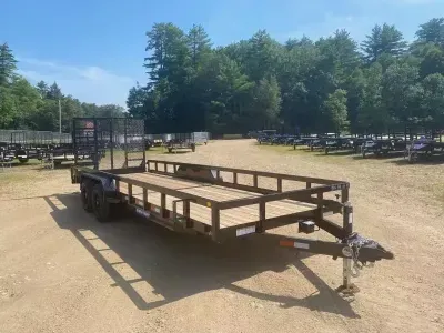 2026 Sure-Trac 7x22 Powder Coated 10K Landscape Trailer w/HD Contractor Ramp