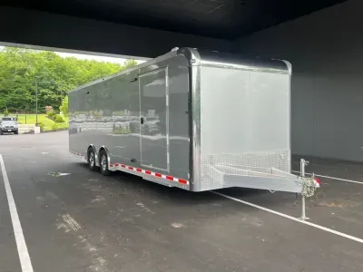 2022 ATC 8.5x28 Quest 13.2K Aluminum Enclosed Car Hauler w/Solar Power, Cabinets & Coin Floor