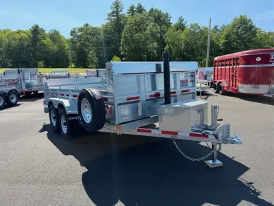 2026 N&N 7x14 Galvanized 15K Dump Trailer w/Tarp Kit, Ramps & Matching Spare