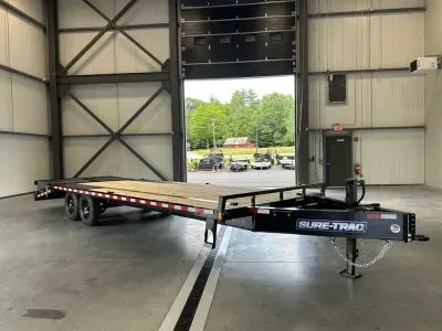2026 Sure-Trac 8.5x20+5 Powder Coated 15K Deckover Equipment Trailer w/Full Width Ramps