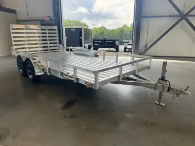 2027 Sport Haven 7x16 Aluminum 7K Deluxe All Terrain Landscape Trailer w/Fold Flat Rear Ramp