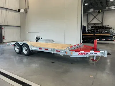 2026 N&N 7x20 Galvanized 17.6K Power Tilt Equipment Trailer w/Hydraulic Jack & Matching Spare