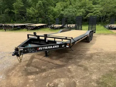 2027 PJ 8.5x22+2 Full Width 16K LowPro Equipment Trailer w/HD Stand-Up Ramps