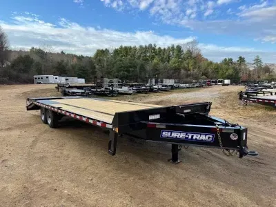 2027 Sure-Trac 8.5x20+5 Powder Coated 17.6K Deckover Equipment Trailer w/Full Width Ramps