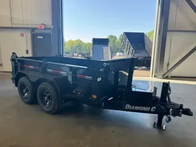 2027 Diamond C 5x10 Powder Coated 10K Telescopic Dump Trailer w/Stab Jacks, Ramps, & Tarp Kit