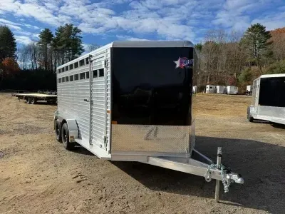 2026 Frontier Livestock 16'7" Aluminum 7K Livestock Trailer w/Sliding Calf Gate