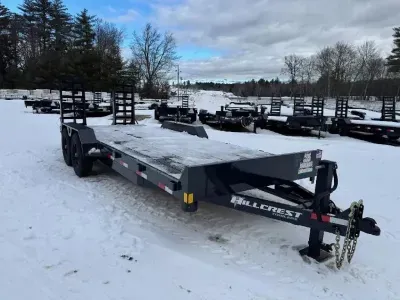 2027 Hillcrest 7x18+2 Powder Coated 16K Equipment Trailer w/HD Stand-Up Ramps