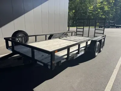 2022 Sure-Trac 7x16 Powder Coated 7K Tube Top Utility Trailer w/Reinforced Ladder Ramp