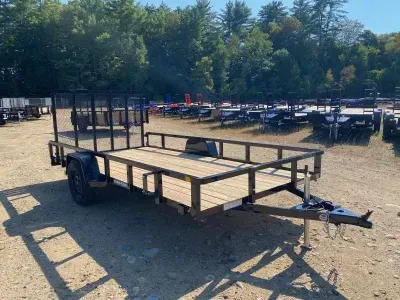 2026 Sure-Trac 7x14 Powder Coated 3K Utility Trailer w/Fold Flat Ramp Gate