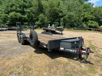 2025 Hillcrest 7x20+2 Powder Coated 14K Equipment Trailer w/Stand-Up Ramps & Toolbox
