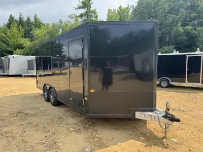 2025 Stealth 8.5x18 Aluminum 10K Cargo Trailer w/Recessed Airline Track, Alum Wheels & Spoiler