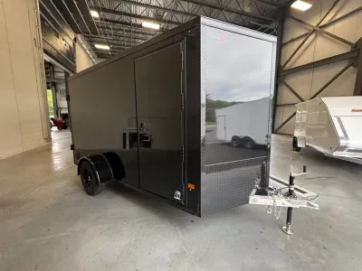 2027 DuraBull 6x12 Aluminum Enclosed 3K Cargo Trailer w/Blackout PKG. & Barn Doors