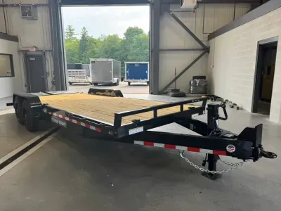 2027 Sure-Trac 7x17+3 Powder Coated 16K Equipment Trailer w/Full Width Ramps