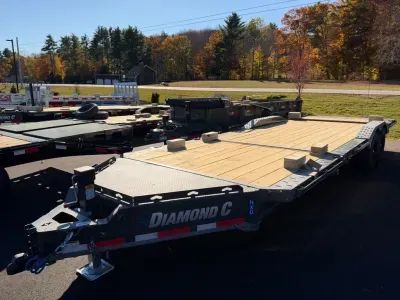 2027 Diamond C 8.5x18+6 LowPro 15.5K Max Width Partial Tilt Equipment Trailer w/Winch Plate & Roller